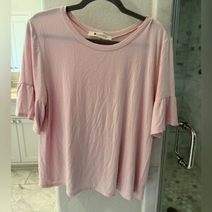 The Impeccable Pig Light Pink Ruffle Sleeve Tee